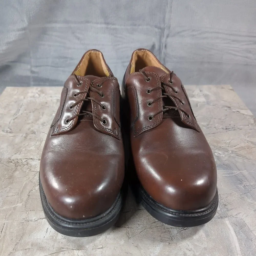 Nunn Bush Mens Size‎ 9 M Brown Leather Plain Toe Upper Oxford Lace Up 81105-51